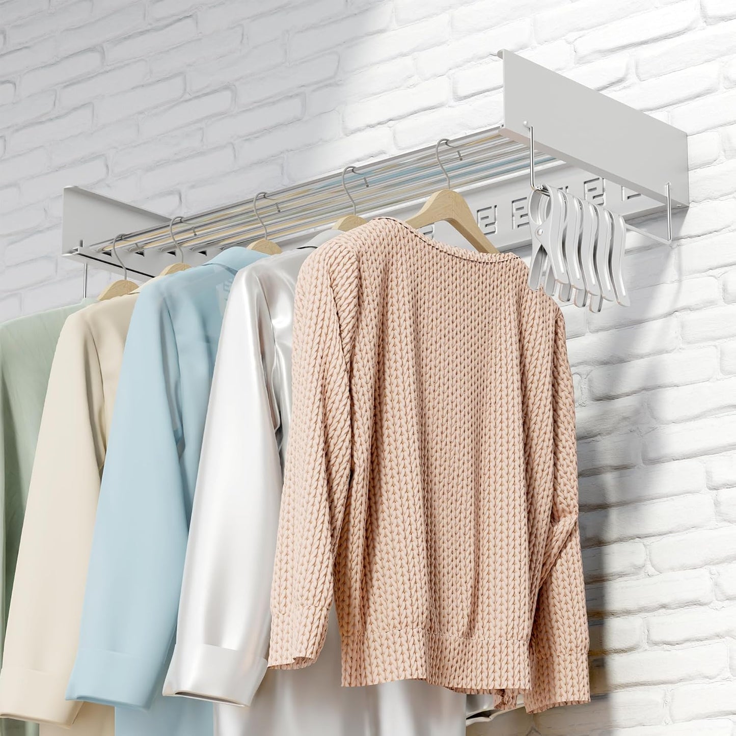 Wall Mounted Foldable Clothes Drying Rack